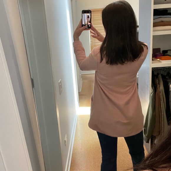 Retro pale pink A-line blazer with fabric circle buttons Anthropologie Size: 2 - Picture 3 of 13